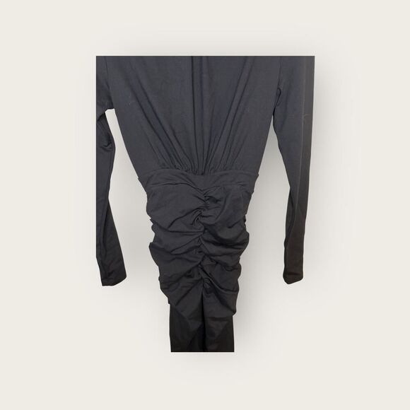 Susana Monaco Crew Gathered Midi Dress Black Size Small - Picture 6 of 8